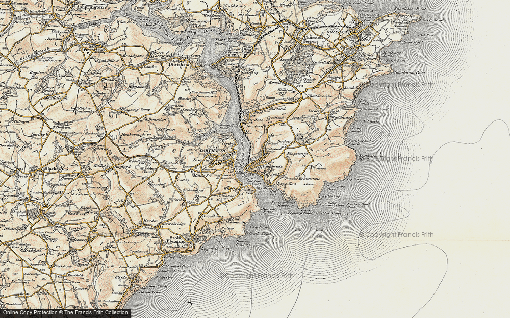 Old Map of Kingswear, 1899 in 1899
