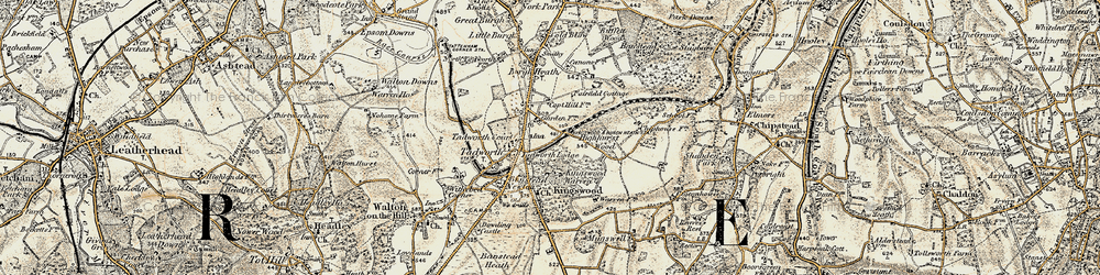 Old map of Kingswood in 1897-1909