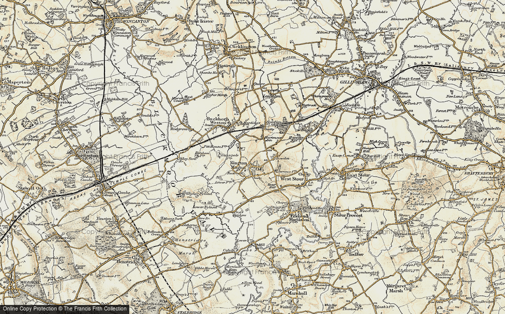 Old Map of Kington Magna, 1897-1909 in 1897-1909