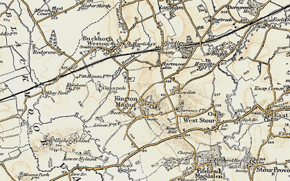 Old map of Kington Magna in 1897-1909
