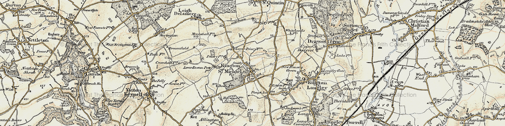 Old map of Kington St Michael in 1898-1899