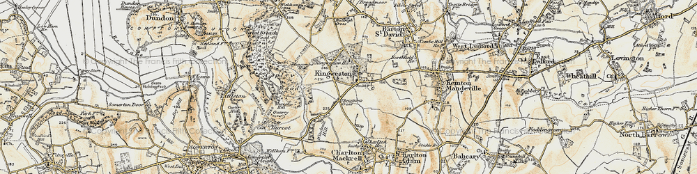 Old map of Kingweston in 1899