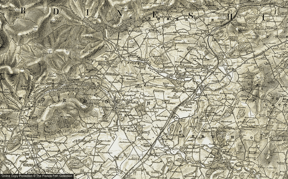 Old Map of Historic Map covering Bradeshade in 1908-1909