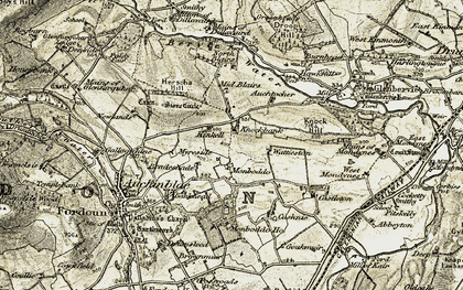 Old map of Kinkell in 1908-1909