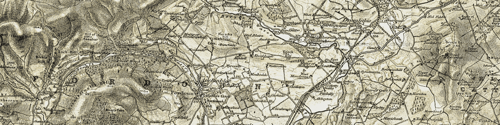 Old map of Bradeshade in 1908-1909