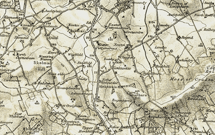 Old map of Ardallie Bog in 1909-1910