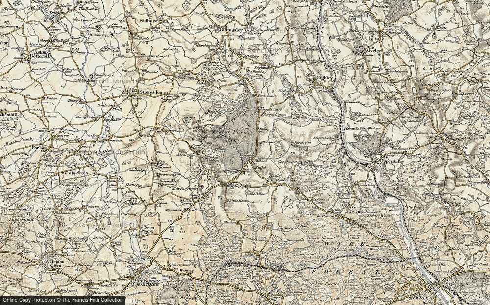 Old Map of Historic Map covering Birchen Park in 1901-1902