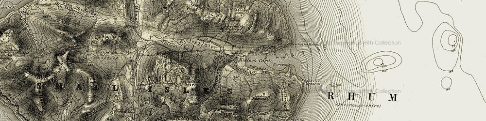 Old map of Allt Mòr na h-Uamha in 1906-1908