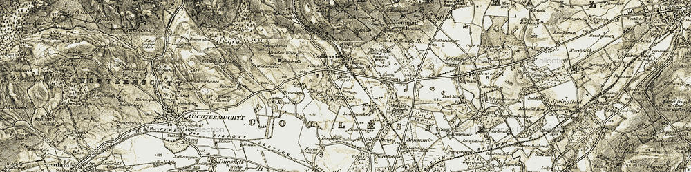 Old map of Birnie & Gaddon Lochs (Nature Reserve) in 1906-1908