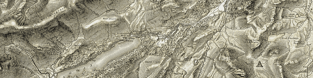 Old map of Kinloch Laggan in 1908