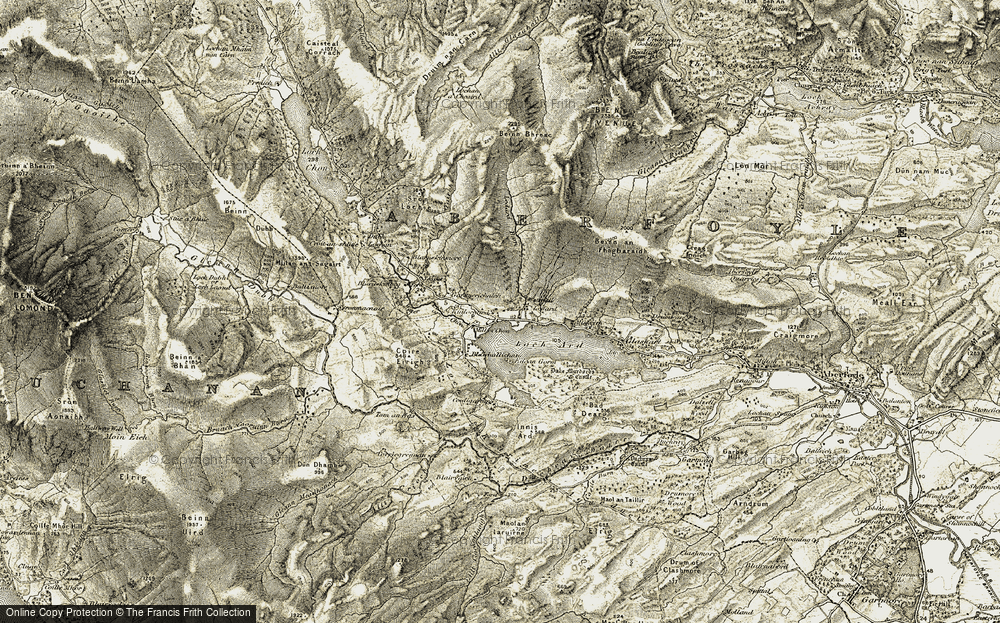 Old Map of Historic Map covering Ledard Burn in 1905-1907