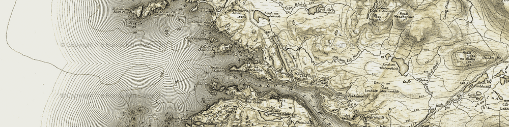 Old map of Bàgh Loch an Ròin in 1910