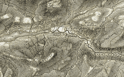Old map of Leitir Bo Fionn in 1906-1908
