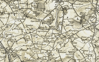 Old map of Kinnadie in 1909-1910