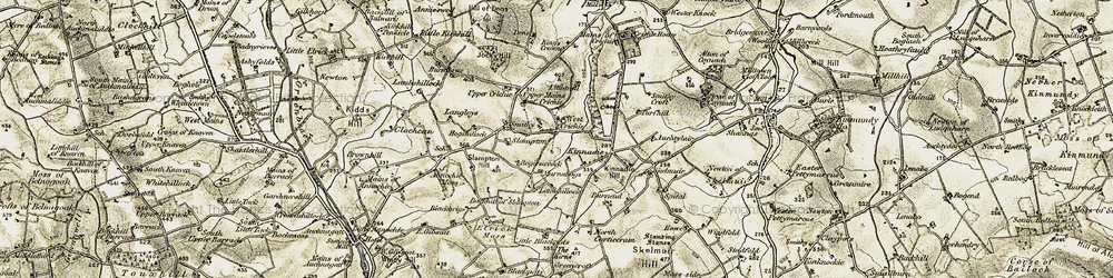 Old map of Kinnadie in 1909-1910