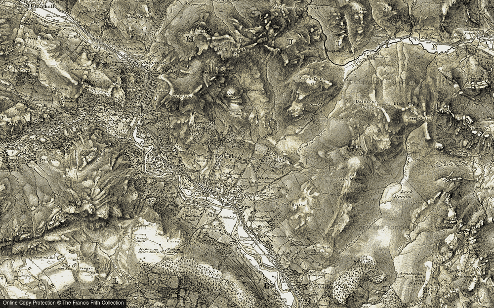 Old Map of Kinnaird, 1907-1908 in 1907-1908