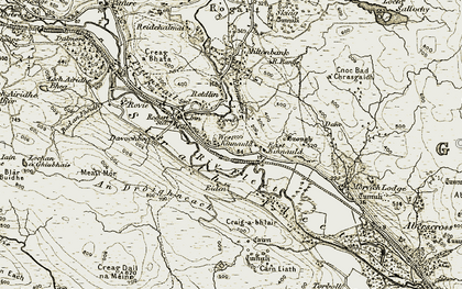 Old map of Kinnauld in 1910-1912