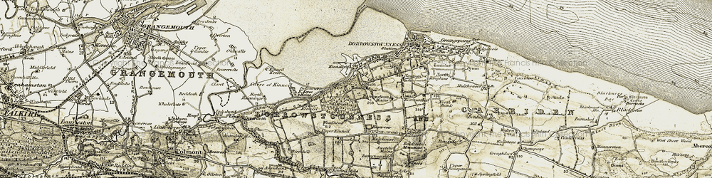 Old map of Kinneil in 1904-1906