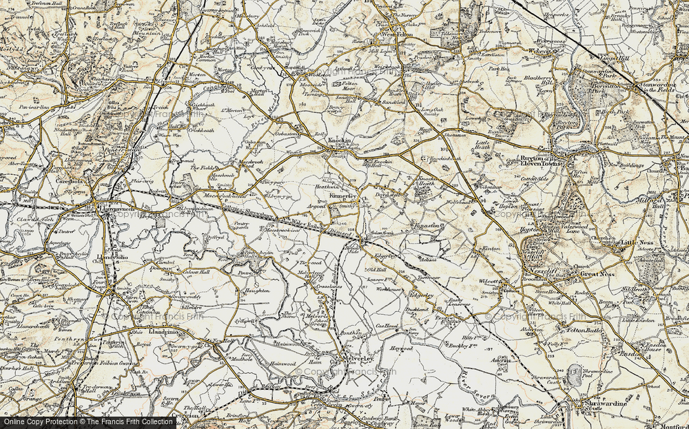 Old Map of Kinnerley, 1902 in 1902