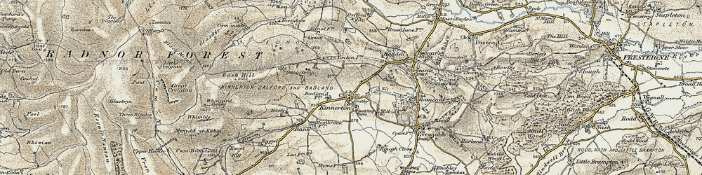 Old map of Kinnerton in 1900-1903