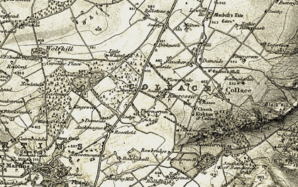 Old map of Balhill in 1907-1908