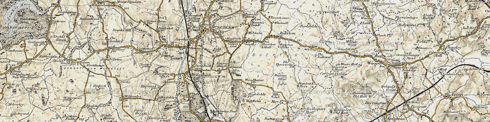 Old map of Kinsey Heath in 1902