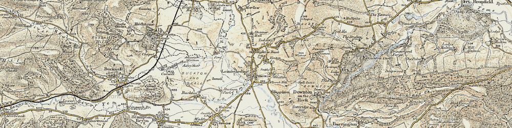 Old map of Leintwardine Manor in 1901-1903