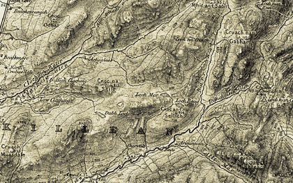 Old map of Allt a' Bhlair in 1905-1906