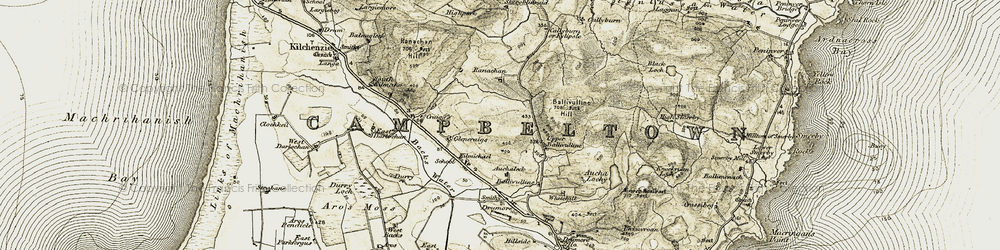 Old map of Achadh Beithe in 1905
