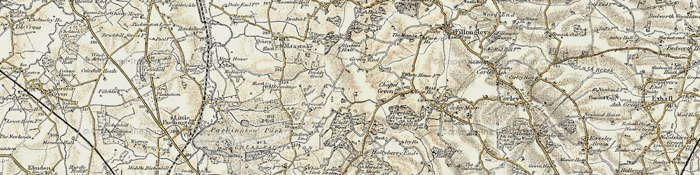 Old map of Kinwalsey in 1901-1902