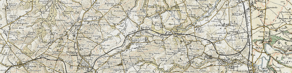 Old map of Kip Hill in 1901-1904