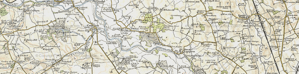 Old map of Kiplin in 1903-1904
