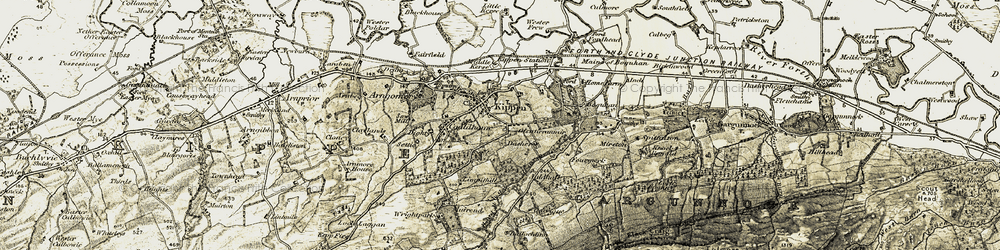 Old map of Kippen in 1904-1907