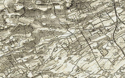 Old map of Kippilaw Mains in 1901-1904