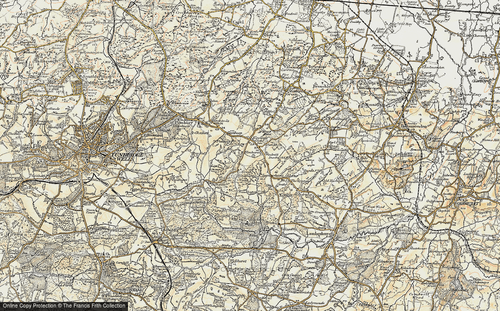 Old Map of Kipping's Cross, 1897-1898 in 1897-1898