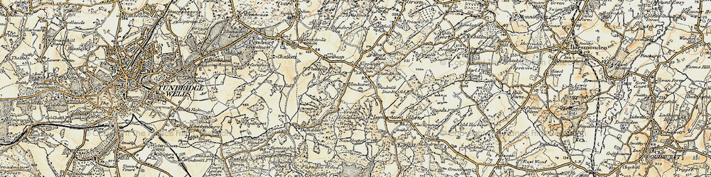Old map of Kipping's Cross in 1897-1898