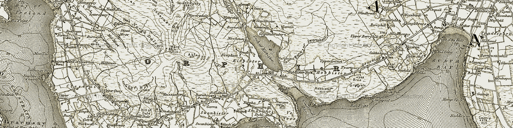 Old map of Akla in 1911-1912