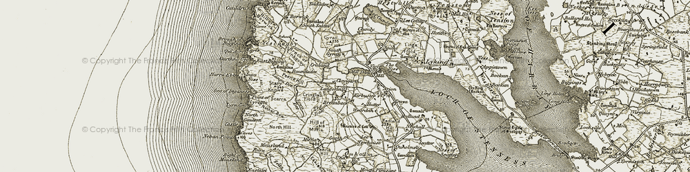 Old map of Kirbister in 1912