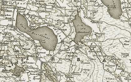 Old map of Birsay in 1912