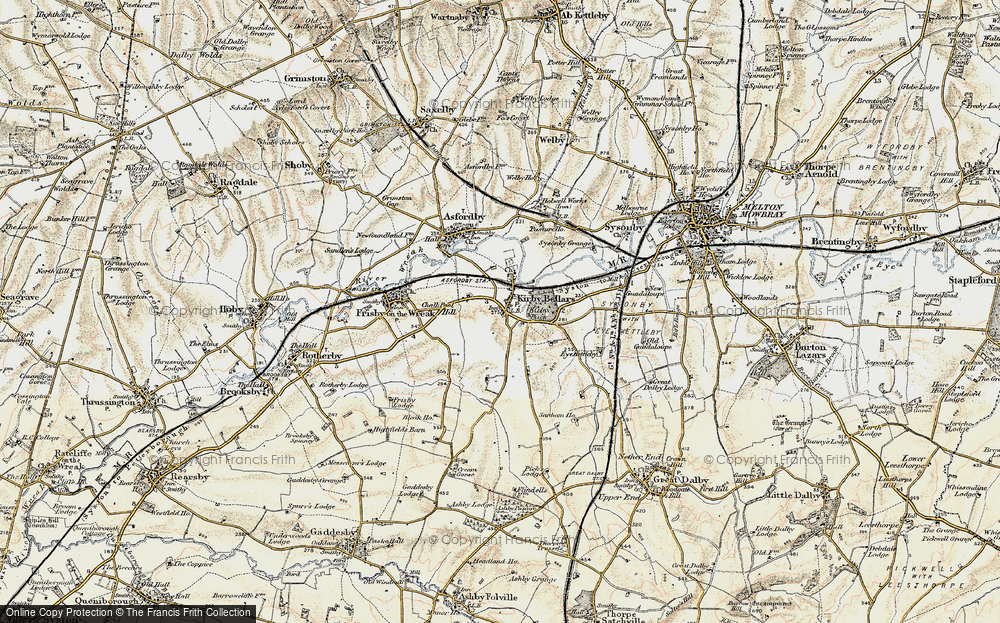 Old Map of Kirby Bellars, 1901-1903 in 1901-1903