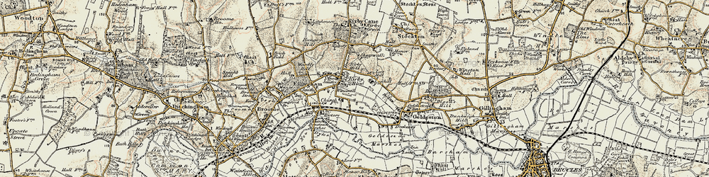 Old map of Leet Hill in 1901-1902
