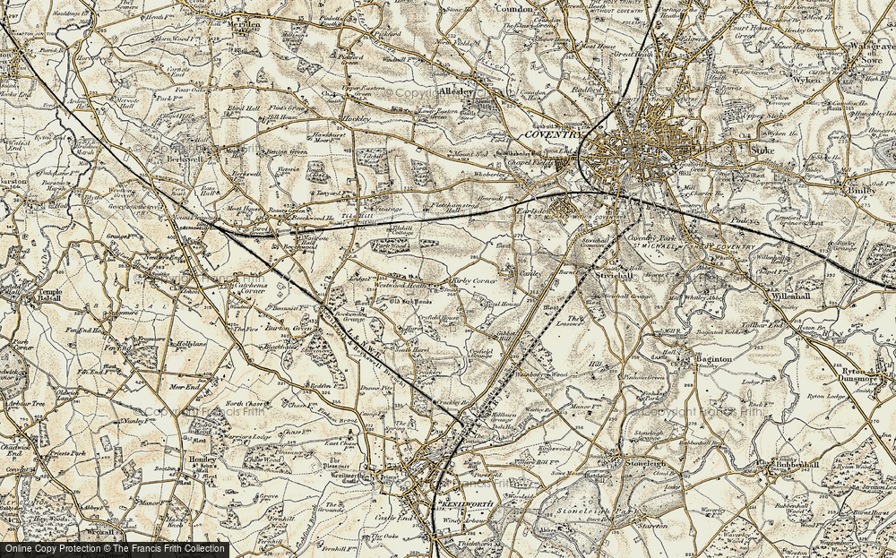 Old Map of Kirby Corner, 1901-1902 in 1901-1902