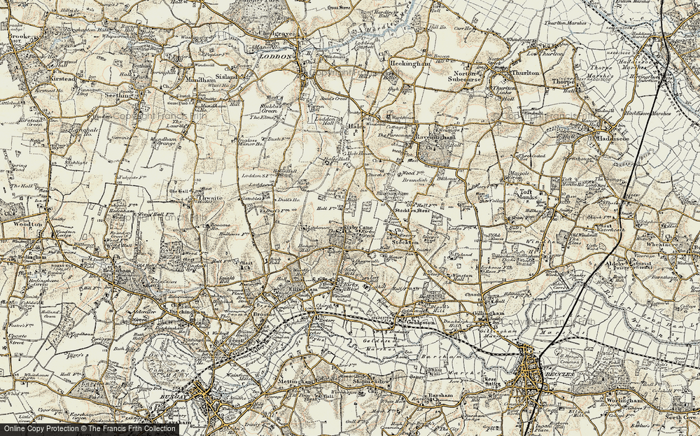 Old Map of Kirby Green, 1901-1902 in 1901-1902