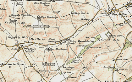 Old map of Kirby Grindalythe in 1903-1904