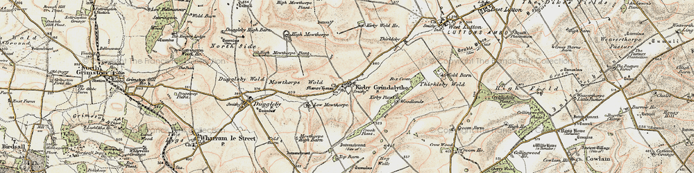 Old map of Kirby Grindalythe in 1903-1904