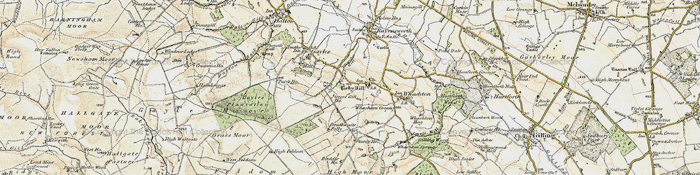 Old map of Aske Moor in 1903-1904