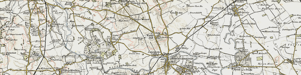 Old map of Kirby Hill in 1903-1904