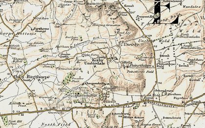 Old map of Kirby Underdale in 1903-1904