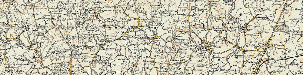 Old map of Barkfold Manor in 1897-1900