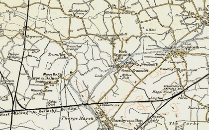 Old map of Kirk Bramwith in 1903